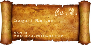 Csegezi Mariann névjegykártya