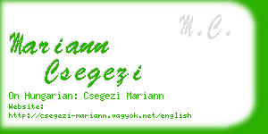 mariann csegezi business card